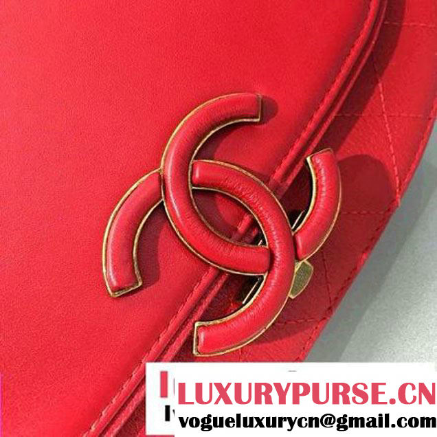 Chanel Coco Curve Flap Messenger Bag A93461 Red Paris 2016 (2A143-6070611 )