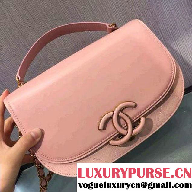 Chanel Coco Curve Flap Messenger Bag A93461 Pale Pink Paris 2016 (2A143-6070612 )