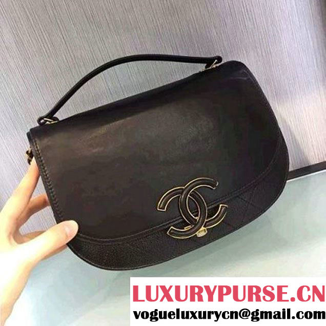 Chanel Coco Curve Flap Messenger Bag A93461 Black Paris 2016 (2A143-6070613 )