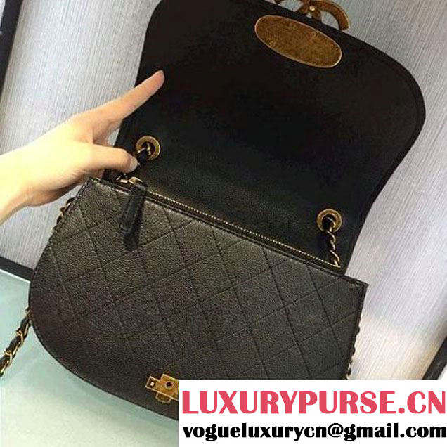 Chanel Coco Curve Flap Messenger Bag A93461 Black Paris 2016 (2A143-6070613 )