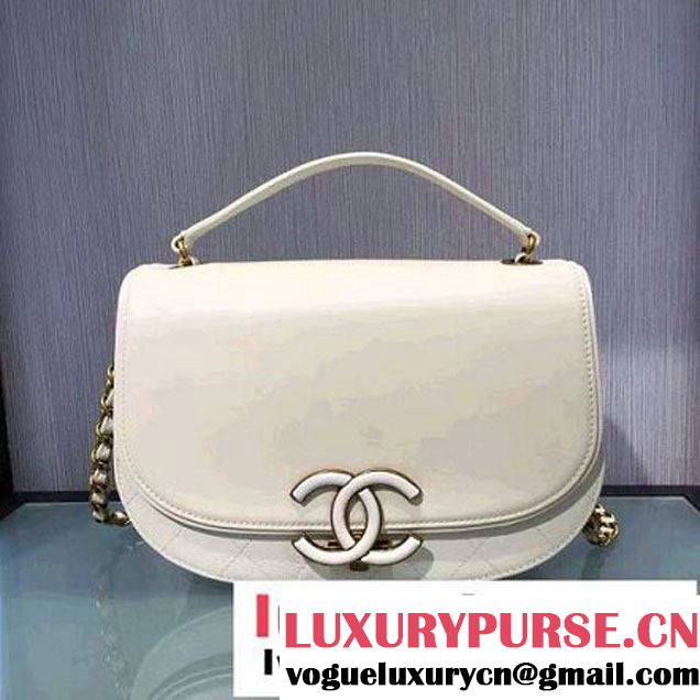 Chanel Coco Curve Flap Messenger Bag A93461 White Paris 2016 (2A143-6070614 )