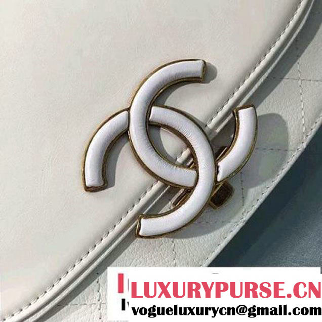 Chanel Coco Curve Flap Messenger Bag A93461 White Paris 2016 (2A143-6070614 )