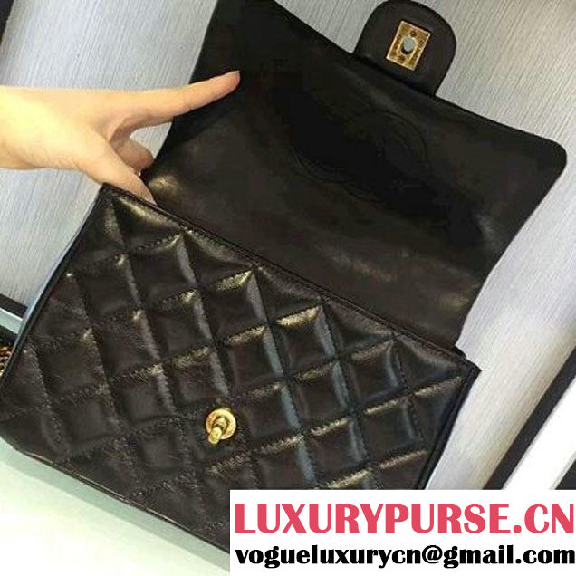 Chanel Small Wax Calfskin Flap Bag With Handle A93423 Rome 2016 (2A143-6071102 )