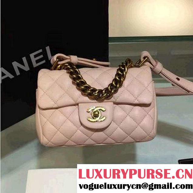 Chanel A93442 Trapezio Flap Bag With Top Handle Pink Pre-Fall 2016 (1A001-6072133 )