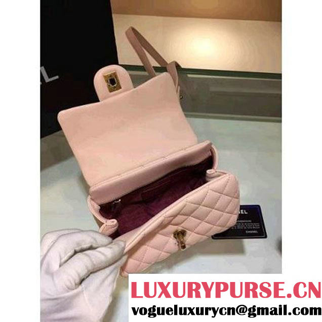 Chanel A93442 Trapezio Flap Bag With Top Handle Pink Pre-Fall 2016 (1A001-6072133 )