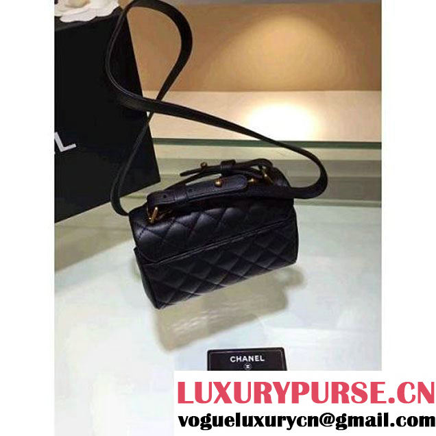 Chanel A93442 Trapezio Flap Bag With Top Handle Black Pre-Fall 2016 (1A001-6072134 )