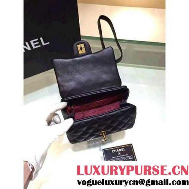 Chanel A93442 Trapezio Flap Bag With Top Handle Black Pre-Fall 2016 (1A001-6072134 )