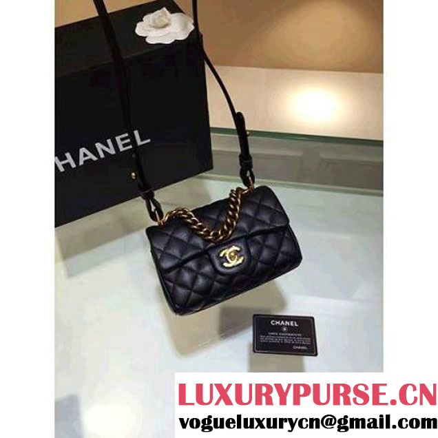 Chanel A93442 Trapezio Flap Bag With Top Handle Black Pre-Fall 2016 (1A001-6072134 )