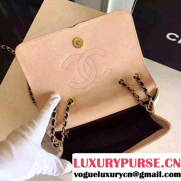 Chanel Small Grained Calfskin & Calfskin Flap Bag Pink/Black S/S 2016 (KN-60801 )