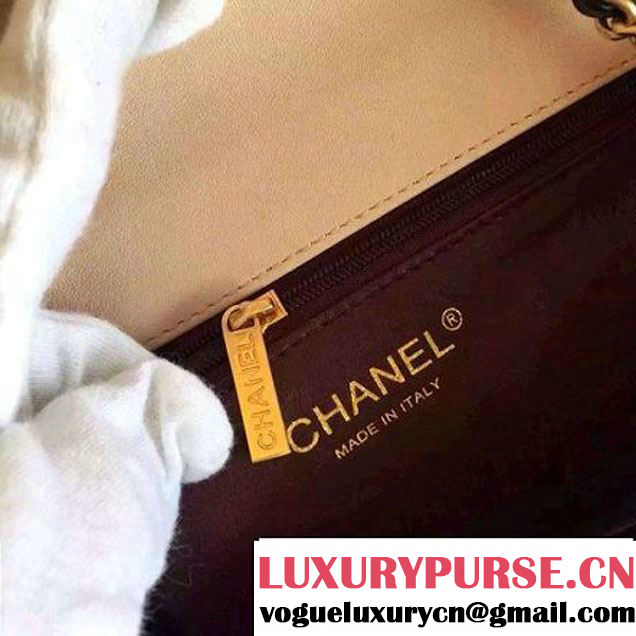 Chanel Small Grained Calfskin & Calfskin Flap Bag Pink/Black S/S 2016 (KN-60801 )