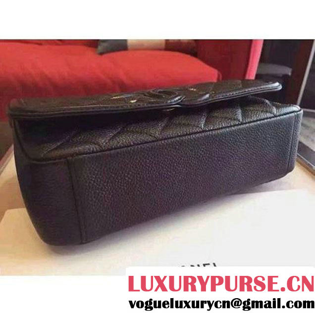 Chanel Small Grained Calfskin & Calfskin Flap Bag Black S/S 2016 (KN-6080104 )