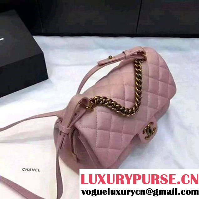 Chanel Large Trapezio Goatskin Flap Bag Pink 2016 (1A145-6080214 )