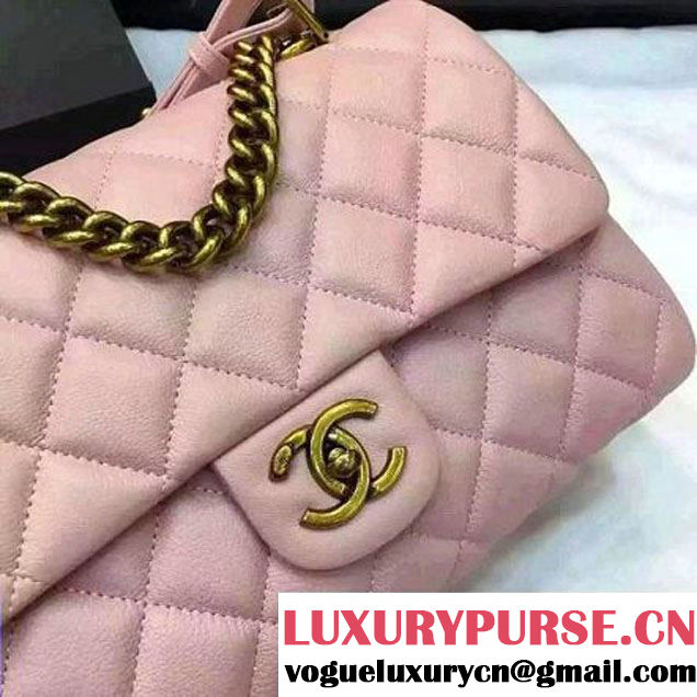 Chanel Large Trapezio Goatskin Flap Bag Pink 2016 (1A145-6080214 )