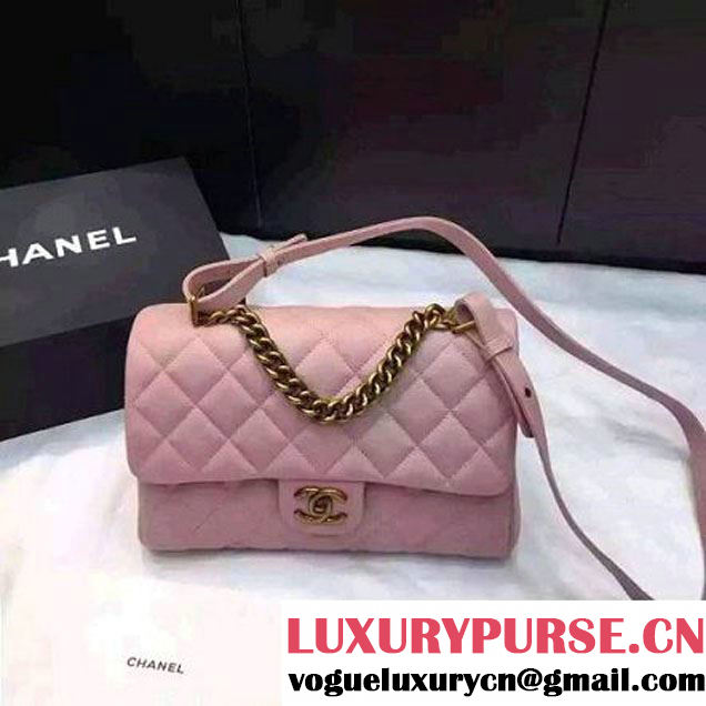 Chanel Large Trapezio Goatskin Flap Bag Pink 2016 (1A145-6080214 )