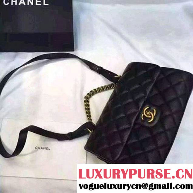 Chanel Large Trapezio Goatskin Flap Bag Black 2016 (1A145-6080216 )