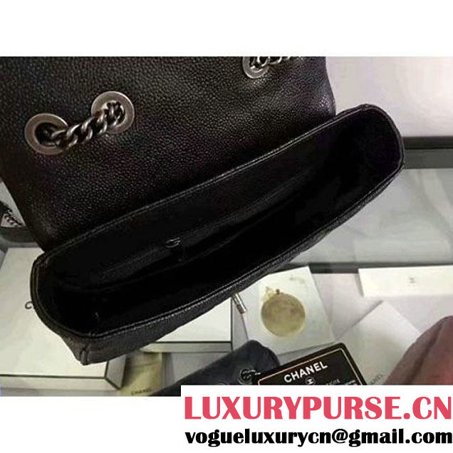 Chanel Grained Calfskin Messenger Bag A98553 F/W Black 2016 (2B038-6081016 )