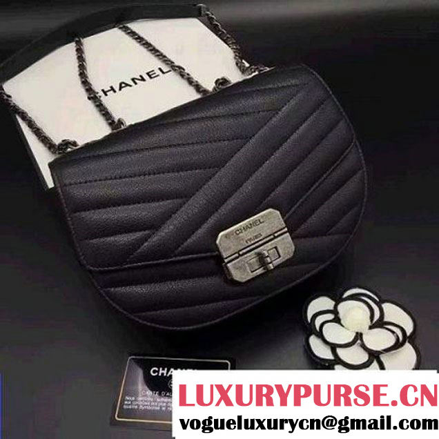 Chanel Goatskin Flap Bag A93430 Black F/W 2016 (2B038-6081018 )