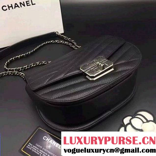 Chanel Goatskin Flap Bag A93430 Black F/W 2016 (2B038-6081018 )