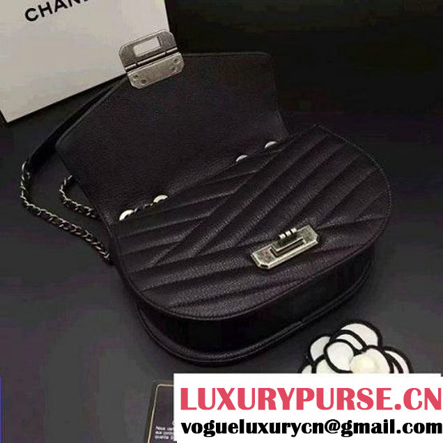 Chanel Goatskin Flap Bag A93430 Black F/W 2016 (2B038-6081018 )