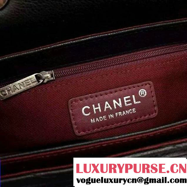Chanel Goatskin Flap Bag A93430 Navy/Black F/W 2016 (2B038-6081019 )