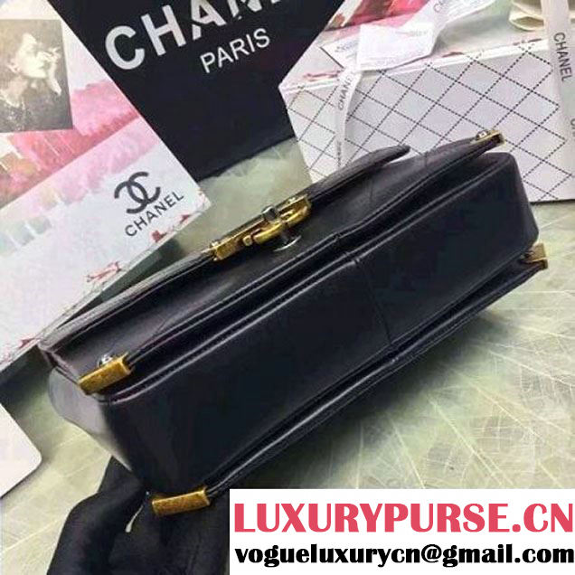 Chanel Calfskin Flap Bag With Metal Corner A93515 Black F/W 2016 (2B038-6081023 )