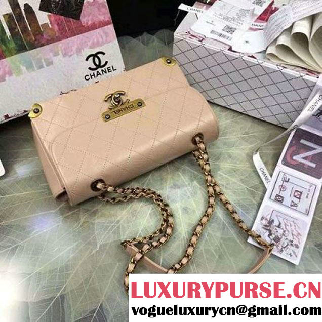 Chanel Calfskin Flap Bag With Metal Corner A93515 Beige F/W 2016 (YUN-6081024 )