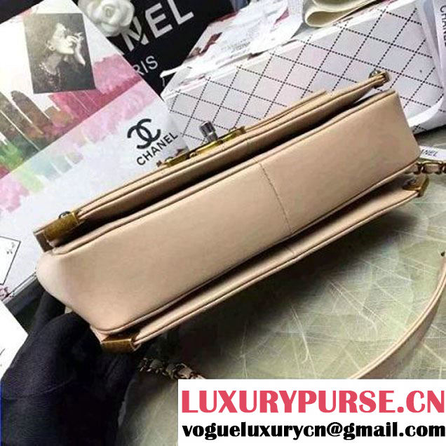 Chanel Calfskin Flap Bag With Metal Corner A93515 Beige F/W 2016 (YUN-6081024 )