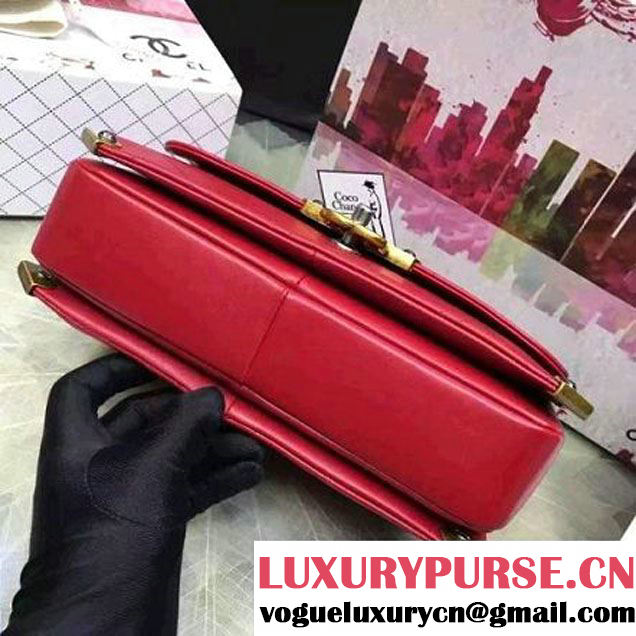 Chanel Calfskin Flap Bag With Metal Corner A93515 Red F/W 2016 (YUN-6082401 )