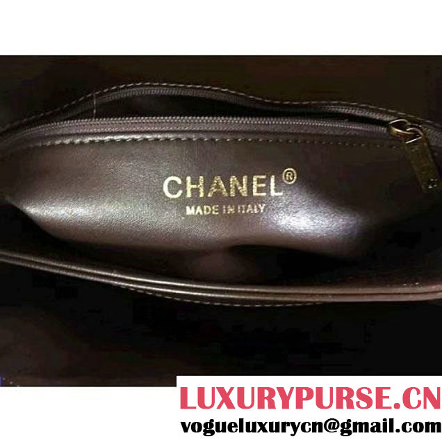 Chanel Calfskin Flap Bag With Metal Corner A93515 Chocolate F/W 2016 (2B038-6082402 )