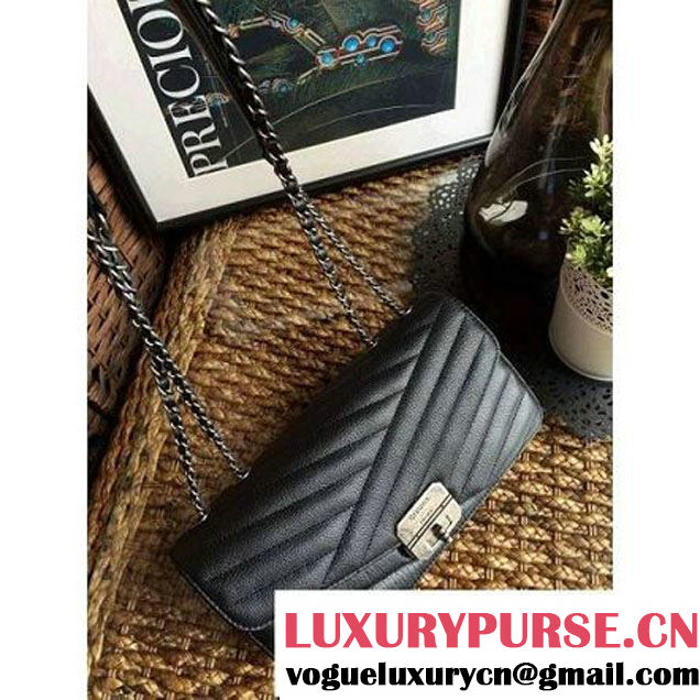 Chanel Goatskin Flap Bag A93428 Black F/W 2016 (1A086-6082408 )