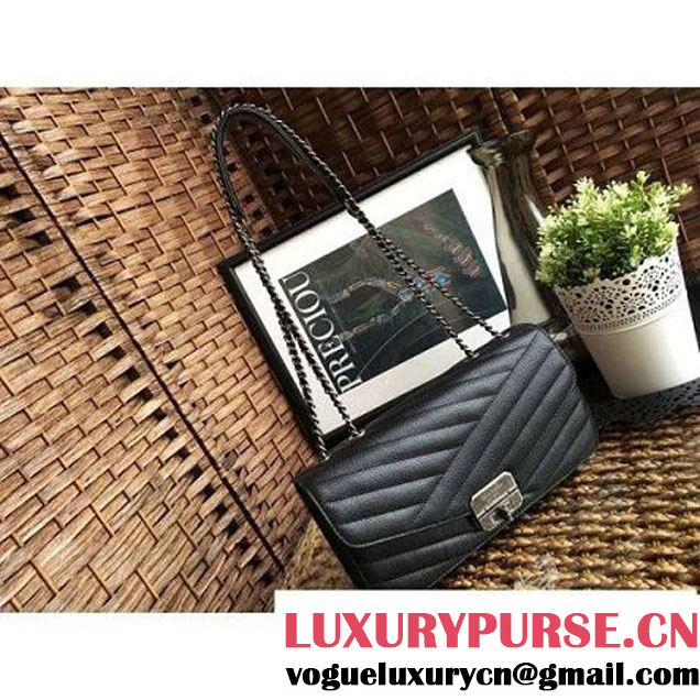 Chanel Goatskin Flap Bag A93428 Black F/W 2016 (1A086-6082408 )