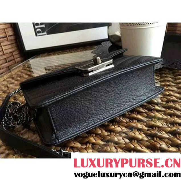 Chanel Goatskin & Ruthenium Metal Small Flap Bag Black F/W 2016 (1A086-6082409 )