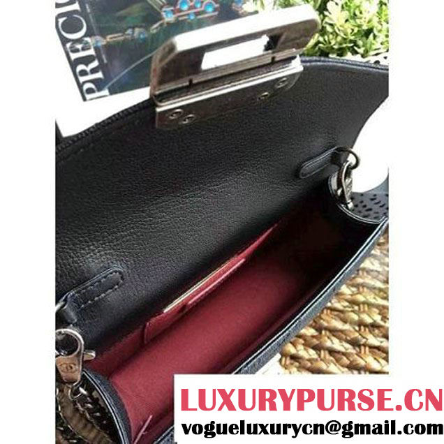 Chanel Goatskin & Ruthenium Metal Small Flap Bag Black F/W 2016 (1A086-6082409 )