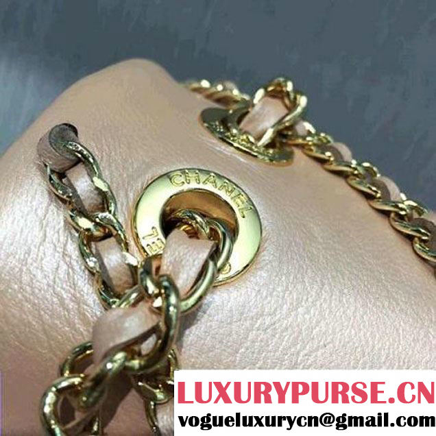 Chanel Metallic Lambskin Chevron Chain Flap Bag A94467 Pink 2016 (2A143-6082418 )