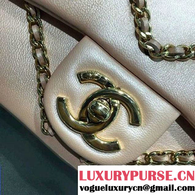 Chanel Metallic Lambskin Chevron Chain Flap Bag A94467 Pink 2016 (2A143-6082418 )