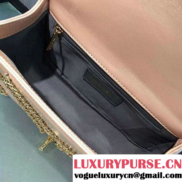 Chanel Metallic Lambskin Chevron Chain Flap Bag A94467 Pink 2016 (2A143-6082418 )