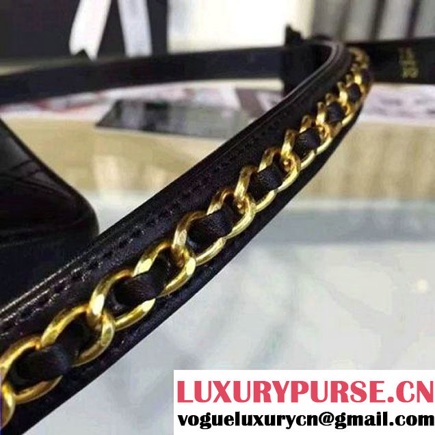 Chanel Calfskin Flap Waist Bag Black 2016 (YUN-6082435 )