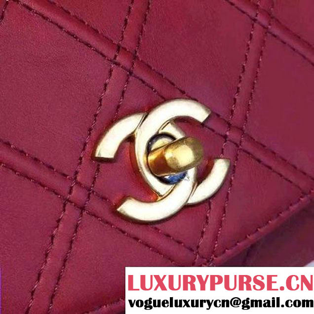 Chanel Calfskin Flap Waist Bag Red 2016 (YUN-6082436 )