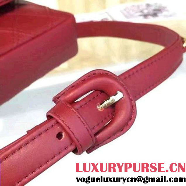 Chanel Calfskin Flap Waist Bag Red 2016 (YUN-6082436 )