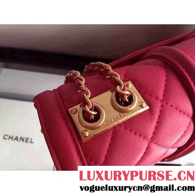 Chanel Quilted/Light Gold Metal Calfskin Small Elegant CC Flap Bag A91365 Rosy 2016 (YUN-6090901 )