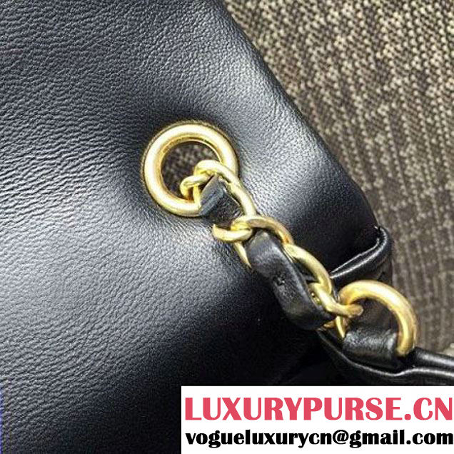 Chanel Large Stitches Lambskin Top Handle Bag Black France 2016 (KN-6090906 )