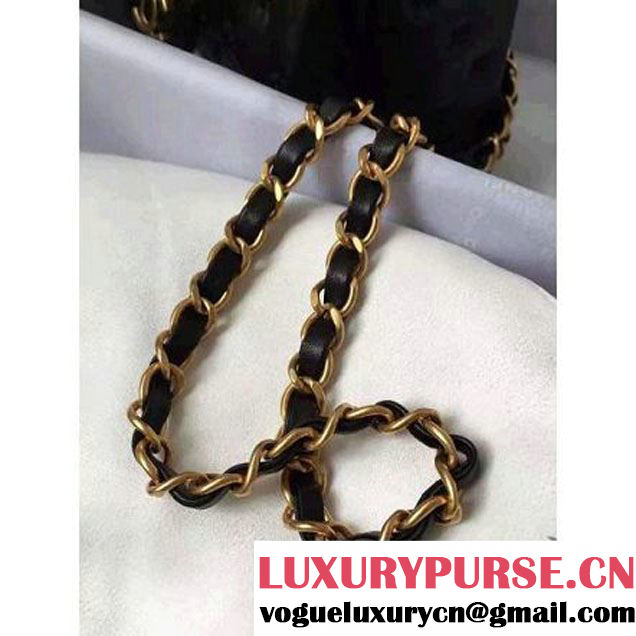 Chanel Small Stitches Lambskin Top Handle Bag Black France 2016 (KN-6090909 )