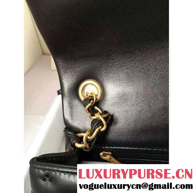 Chanel Small Stitches Lambskin Top Handle Bag Black France 2016 (KN-6090909 )