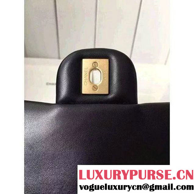 Chanel Small Stitches Lambskin Top Handle Bag Black France 2016 (KN-6090909 )