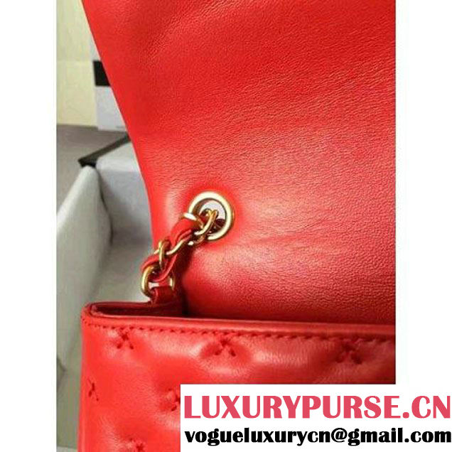Chanel Small Stitches Lambskin Top Handle Bag Red France 2016 (KN-6090910 )