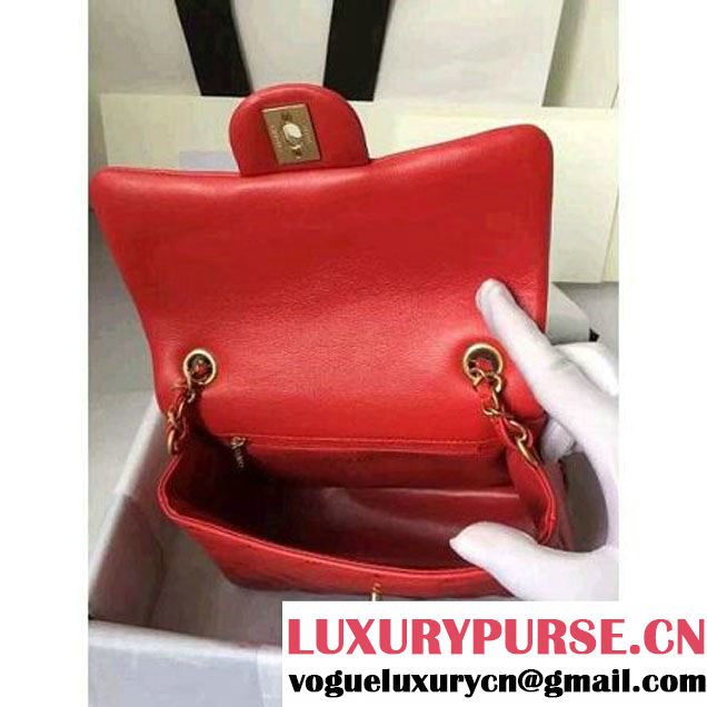 Chanel Small Stitches Lambskin Top Handle Bag Red France 2016 (KN-6090910 )