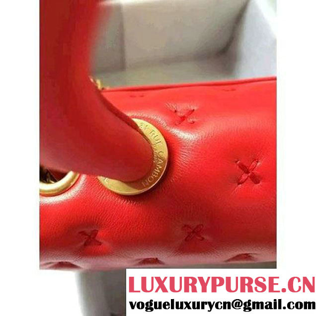 Chanel Small Stitches Lambskin Top Handle Bag Red France 2016 (KN-6090910 )