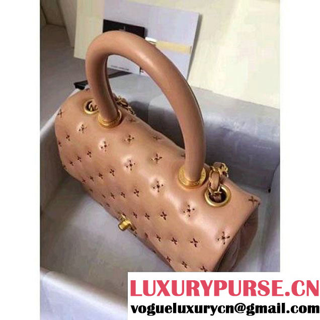 Chanel Small Stitches Lambskin Top Handle Bag Beige France 2016 (KN-6090912 )