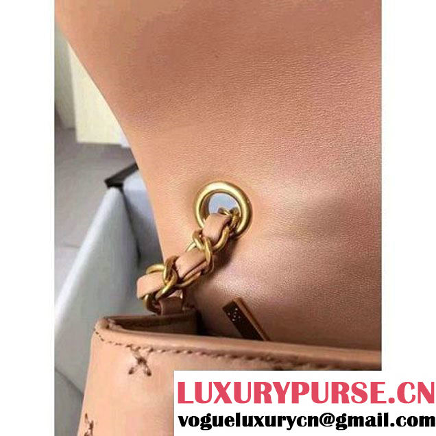 Chanel Small Stitches Lambskin Top Handle Bag Beige France 2016 (KN-6090912 )