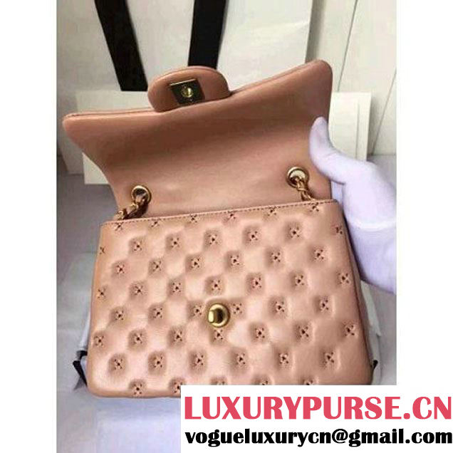 Chanel Small Stitches Lambskin Top Handle Bag Beige France 2016 (KN-6090912 )